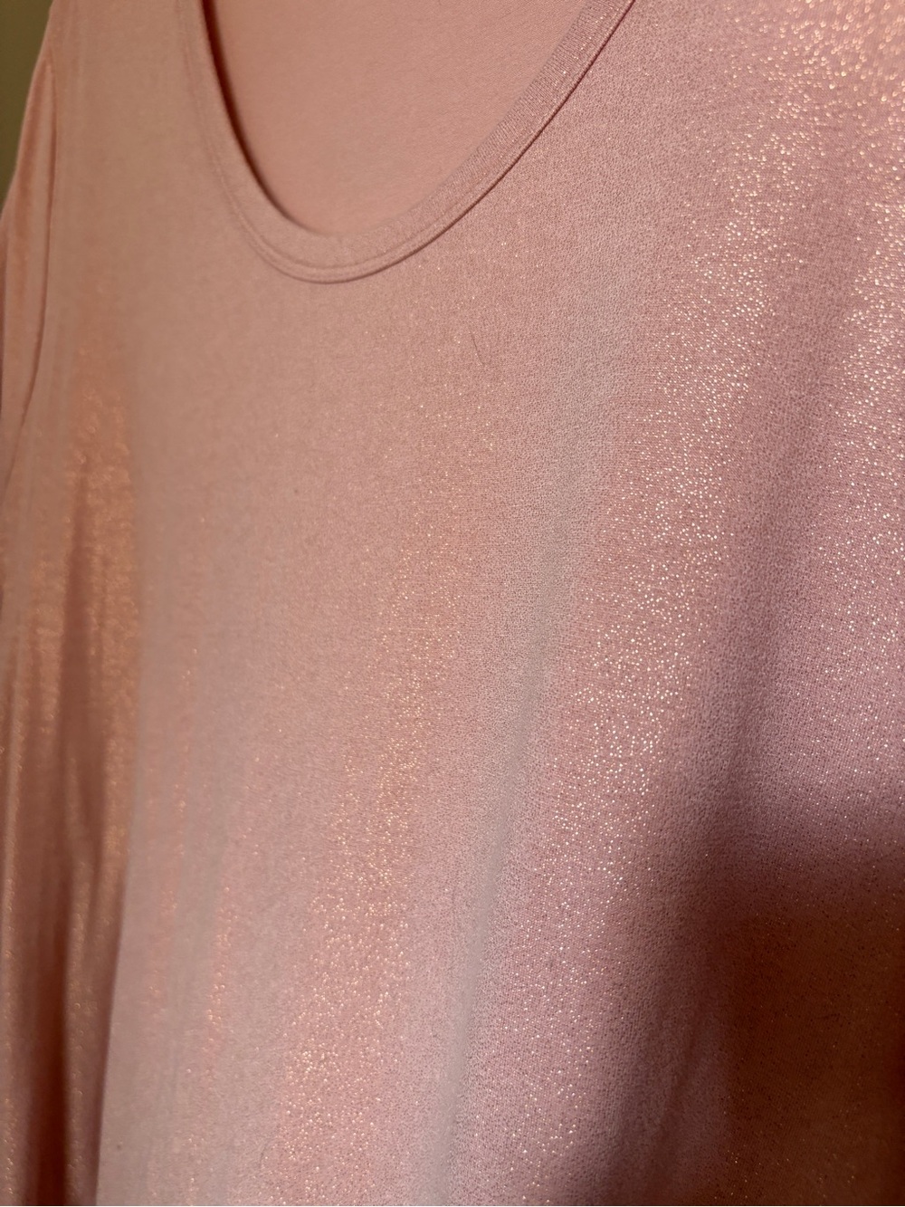 A New Day Shimmery Dusty Rose Scoop Neck Short Sleeve Tee. Size XXL - Picture 5 of 5